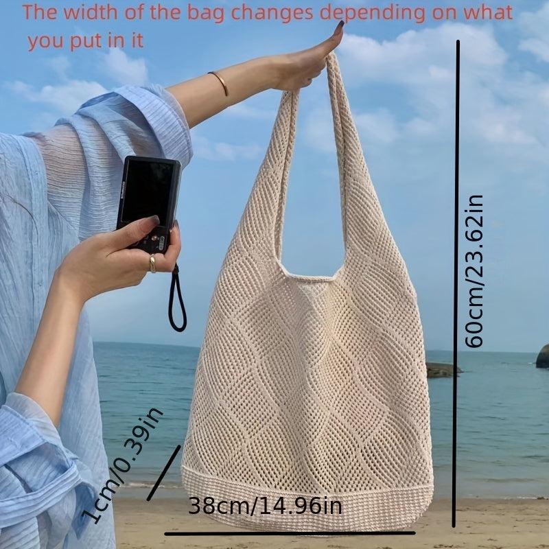 Summer Beach Hollow Hobo Bag Large Capacity Tote Bag Women's Casual Shoulder Bag