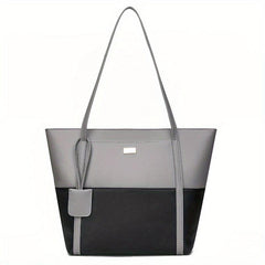 Contrast Tote Bag Large Capacity Handbags Women's PU Shoulder Bag