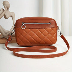 Quilted Shoulder Bag Casual PU Leather Crossbody Bag Women's Phone Storage Bag