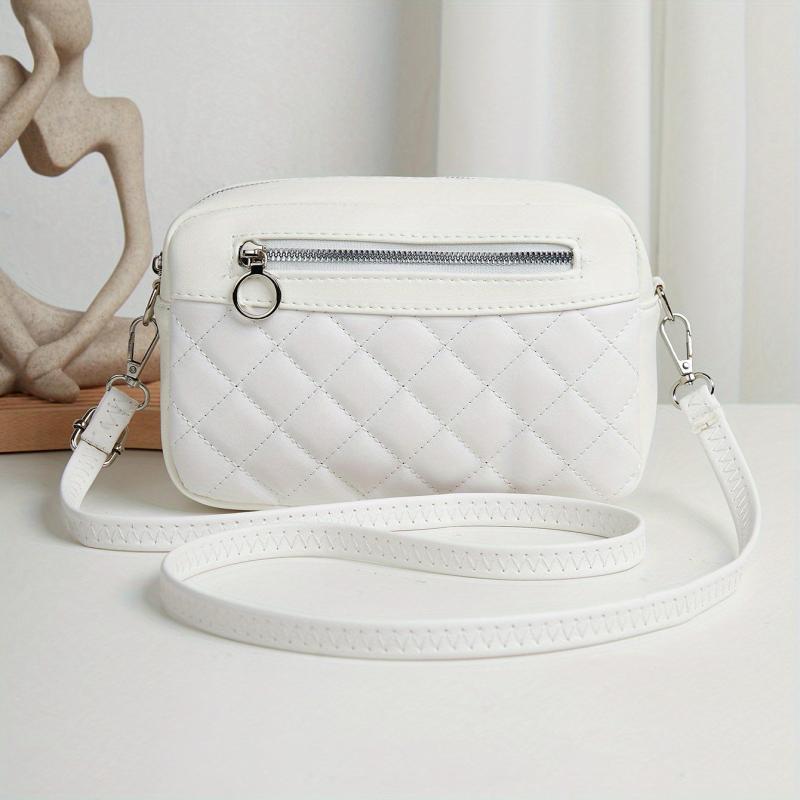 Quilted Shoulder Bag Casual PU Leather Crossbody Bag Women's Phone Storage Bag