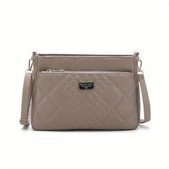 Quilted Crossbody Bag Vegan PU Shoulder Bag Women's Casual Handbag