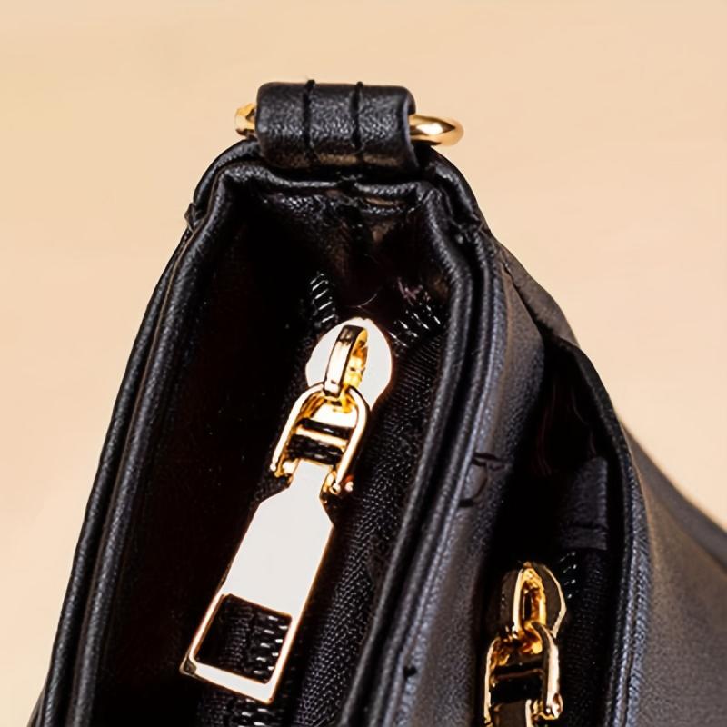 Quilted Crossbody Bag Vegan PU Shoulder Bag Women's Casual Handbag
