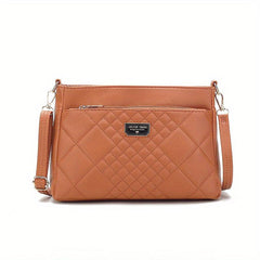 Quilted Crossbody Bag Vegan PU Shoulder Bag Women's Casual Handbag
