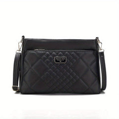 Quilted Crossbody Bag Vegan PU Shoulder Bag Women's Casual Handbag