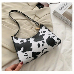 Animal Pattern Shoulder Bag Zipper PU Leather Underarm Bag Portable Handbag