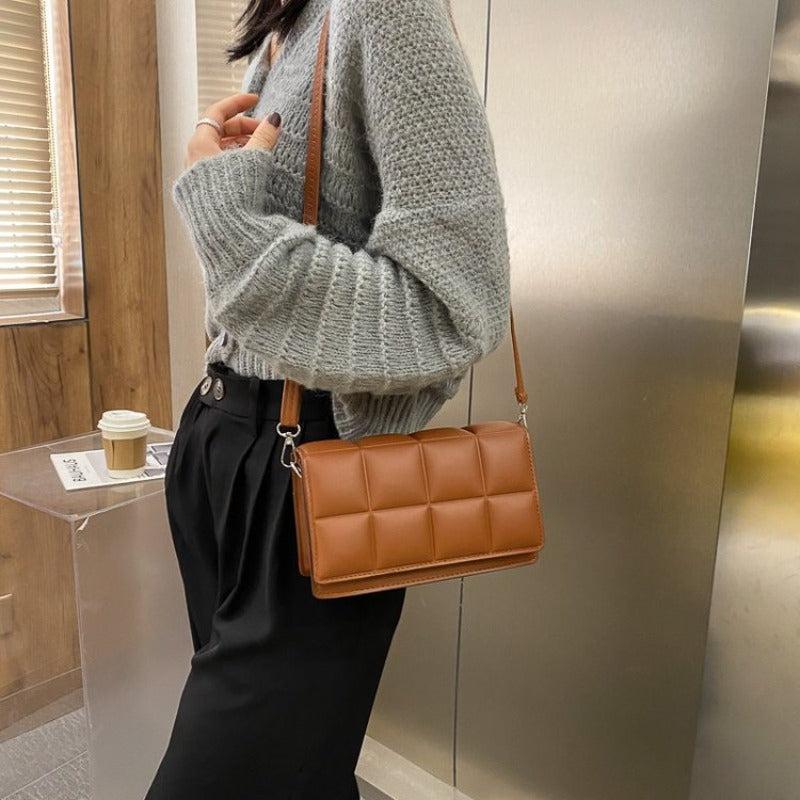 Geometric Embossed Crossbody Bag PU Shoulder Bag for Women