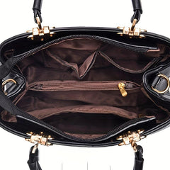 Floral Embroidered Tote Bag PU Crossbody Women's Small Handbag