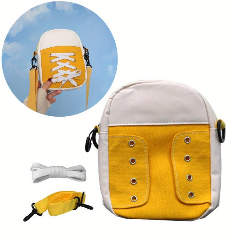 Canvas Sneaker Mini Crossbody Bag Square Purse