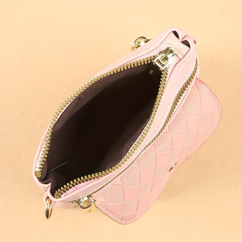 Argyle Pattern Square Crossbody Bag