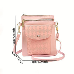 Argyle Pattern Square Crossbody Bag