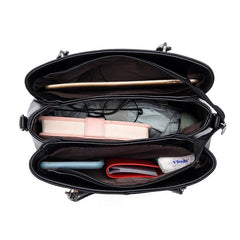 Embossed Pendant Decor PU Leather Shoulder Bag