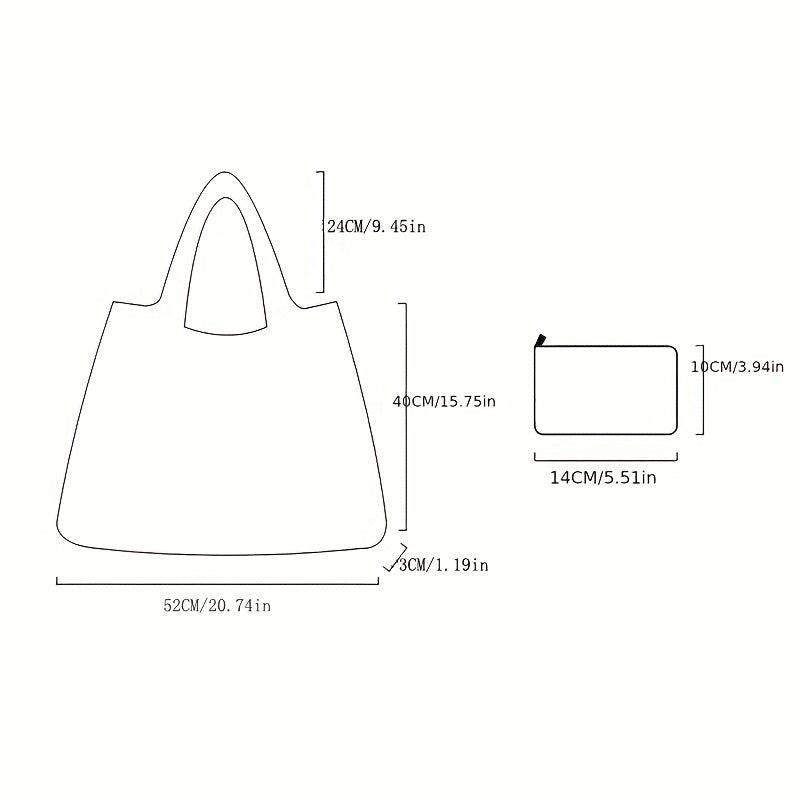 Flower Print Foldable Shopping Bag with Large Capacity