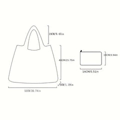 Flower Print Foldable Shopping Bag with Large Capacity