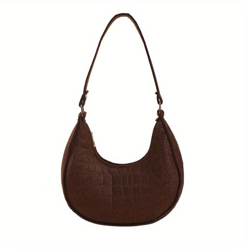 Crocodile Embossed Underarm Bag Stylish Baguette Bag