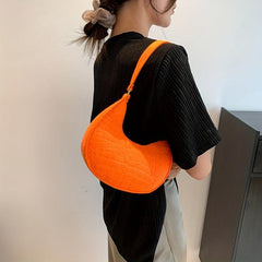 Crocodile Embossed Underarm Bag Stylish Baguette Bag