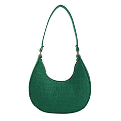 Crocodile Embossed Underarm Bag Stylish Baguette Bag