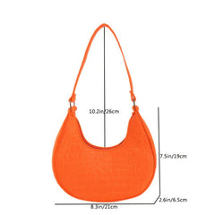 Crocodile Embossed Underarm Bag Stylish Baguette Bag