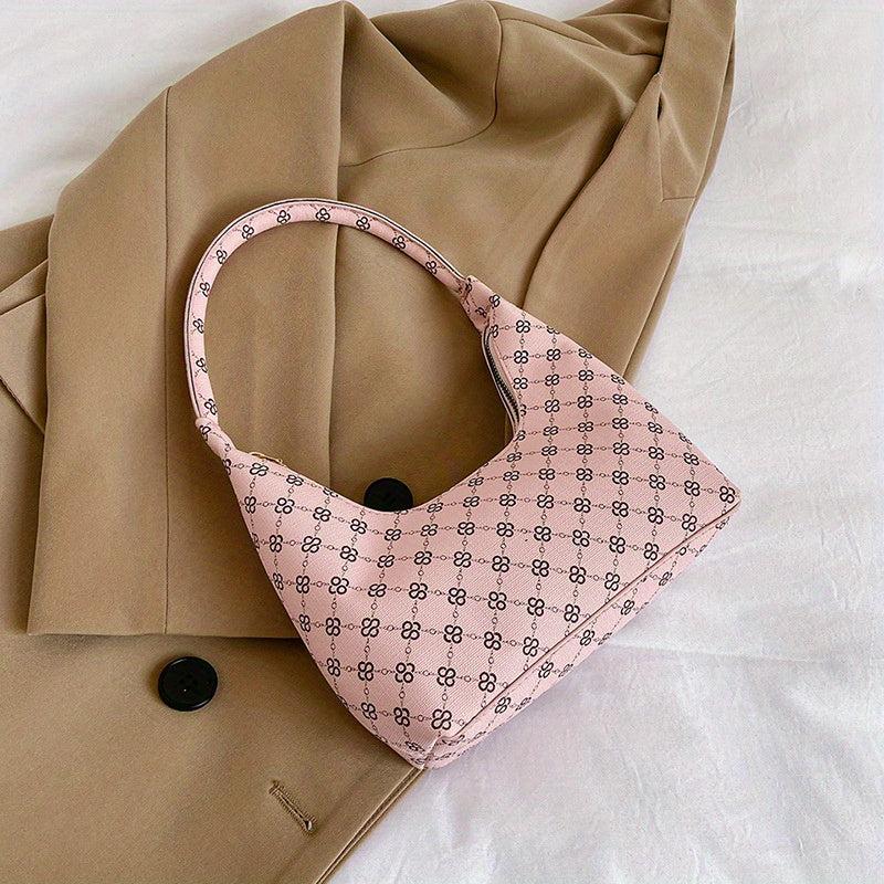 Geometric Crescent Bag Retro Shoulder Handbag & Clutch Purse