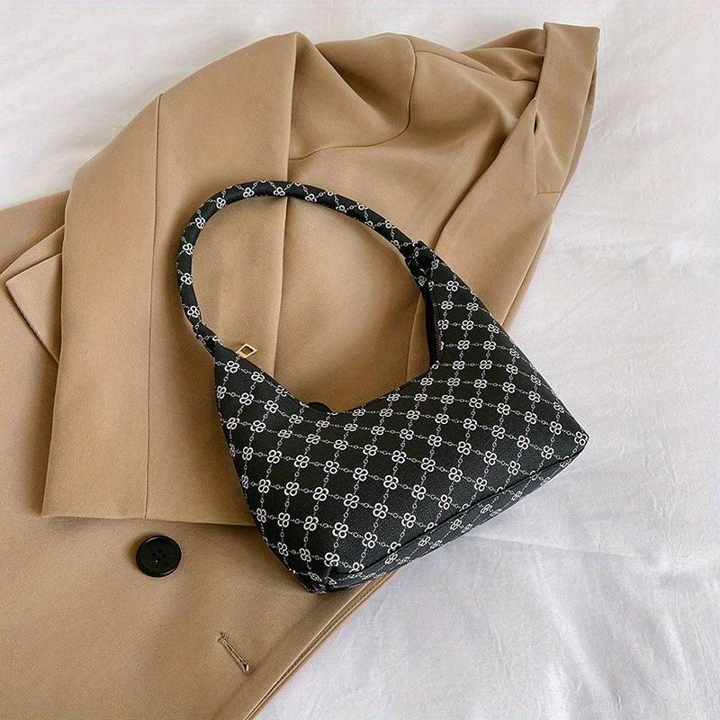 Geometric Crescent Bag Retro Shoulder Handbag & Clutch Purse
