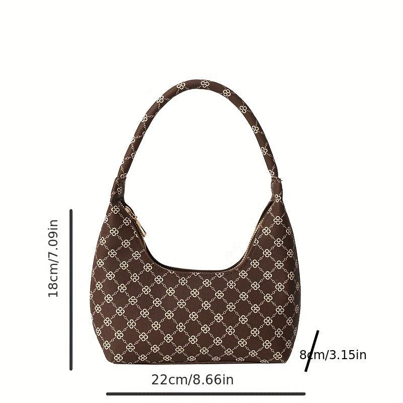 Geometric Crescent Bag Retro Shoulder Handbag & Clutch Purse