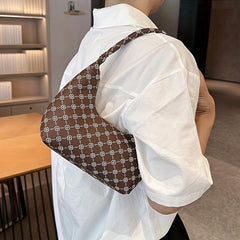 Geometric Crescent Bag Retro Shoulder Handbag & Clutch Purse