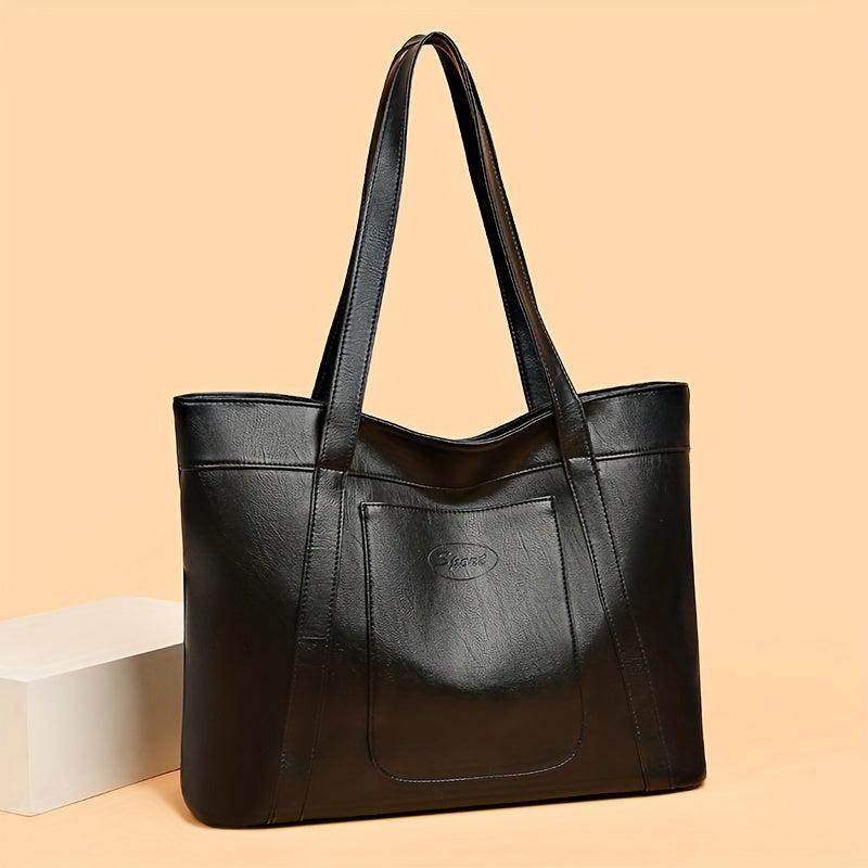 Vintage Tote Bag For Women Large Capacity Shoulder Bag Faux Leather Handbag