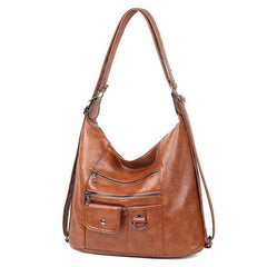 PU Shoulder Bag Zipper Front Casual Work Bag