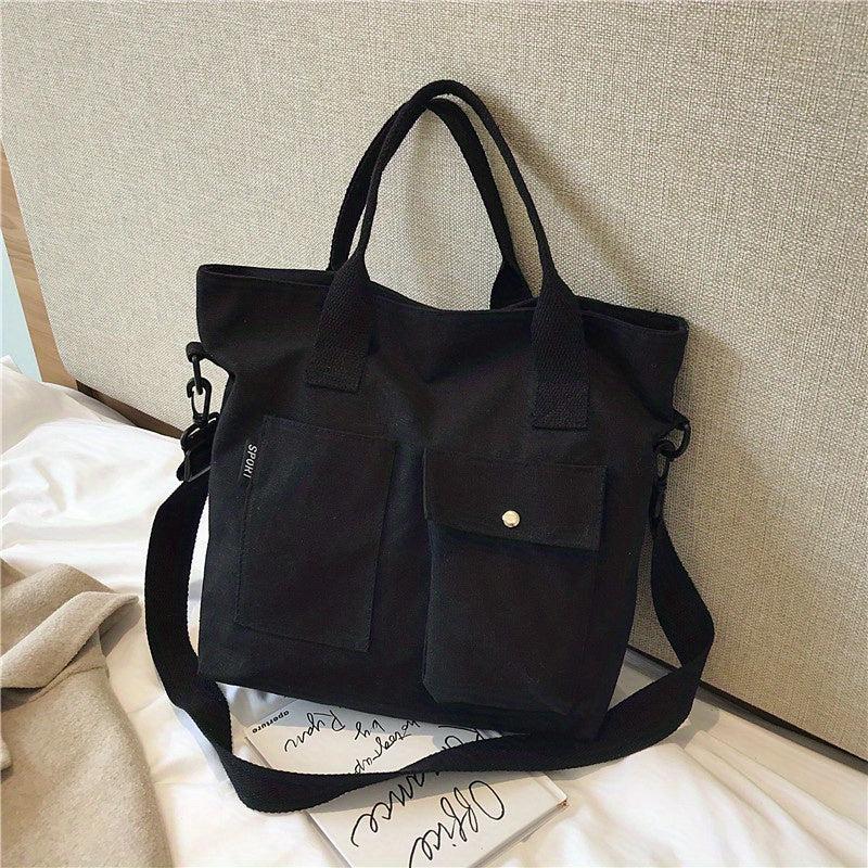 Durable Canvas Shoulder Bag Large Capacity Handbag