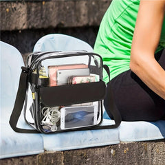 Clear PVC Crossbody Bag Waterproof Small Square Purse Concert