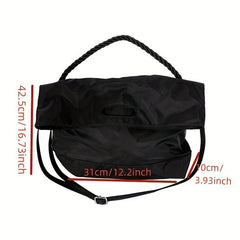 Anti Theft Large Capacity Tote Bag Nylon Double Strap Lightweight Shoulder Shopp