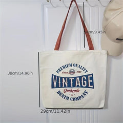 Durable Canvas Shoulder Bag Large Capacity Handbag