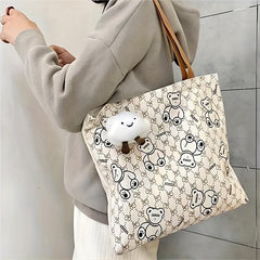 Durable Canvas Shoulder Bag Large Capacity Handbag