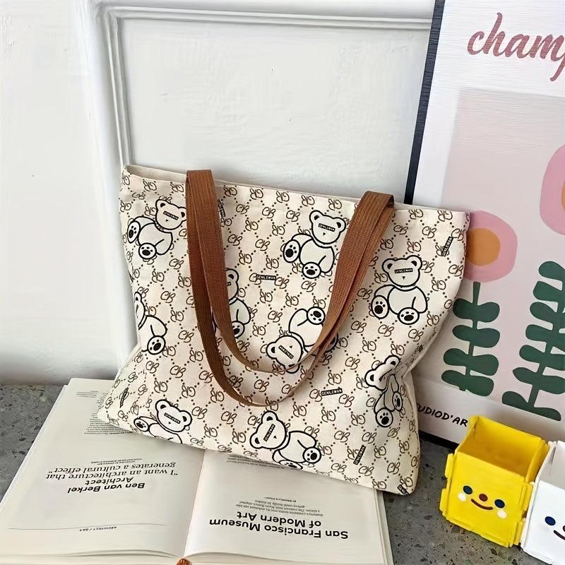Durable Canvas Shoulder Bag Large Capacity Handbag