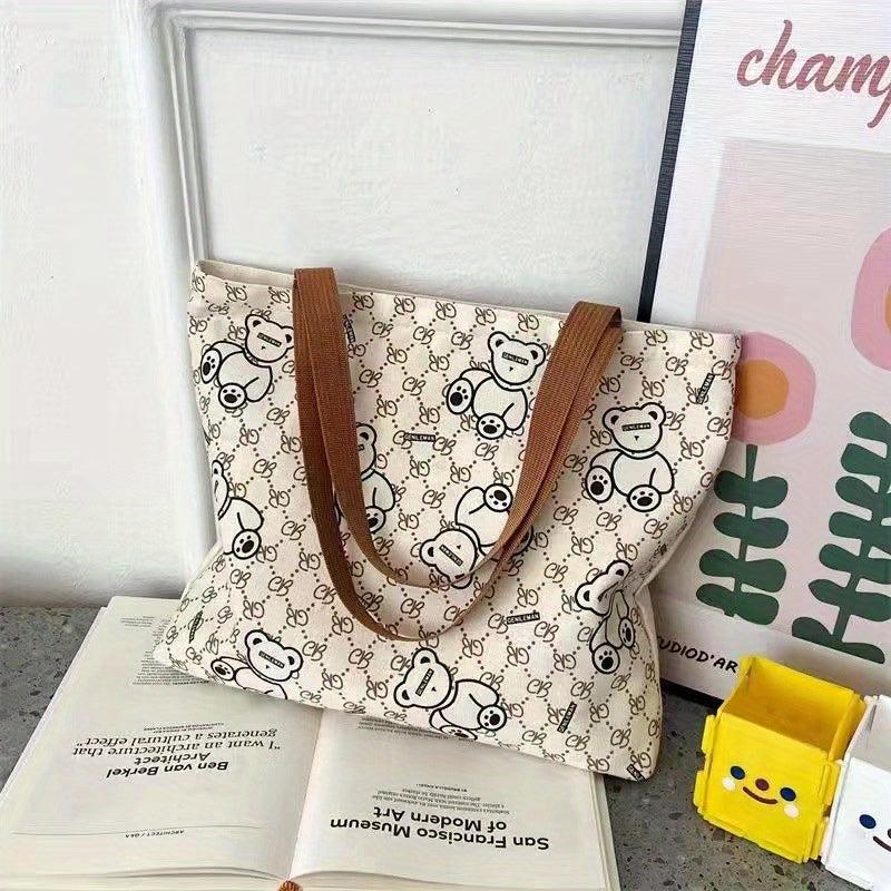 Durable Canvas Shoulder Bag Large Capacity Handbag
