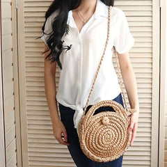 Straw Crossbody Bag Summer Travel Woven Handbag