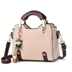 Portable Top Handle Handbag PU Leather Versatile Shoulder Bag Detachable Strap