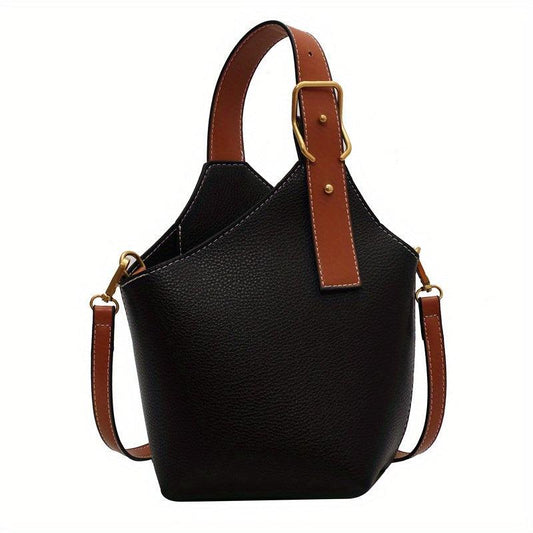 Vintage Bucket Bag Small Crossbody Faux Leather Handbags