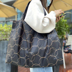 Cartoon Printed Nylon Tote Bag Reusable Grocery Shopping Foldable Large Capacity