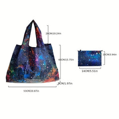 Cartoon Printed Nylon Tote Bag Reusable Grocery Shopping Foldable Large Capacity