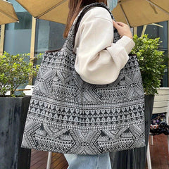 Cartoon Printed Nylon Tote Bag Reusable Grocery Shopping Foldable Large Capacity