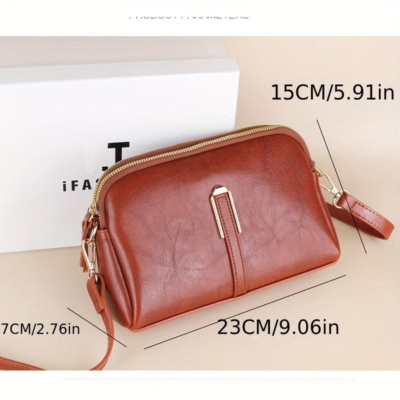 Small Crossbody Bag for Women with Double Zippers