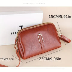 Small Crossbody Bag for Women with Double Zippers