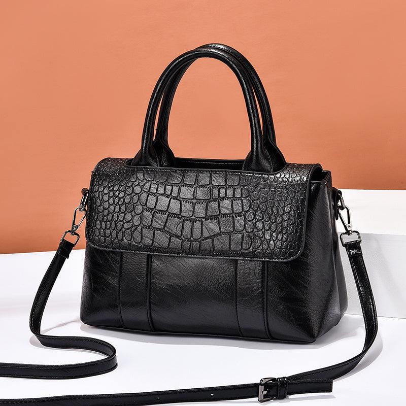 Women's Leather Crocodile Shoulder Bag Crossbody Handbag