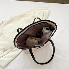 Straw Woven Tote Bag Summer Beach Shoulder Bag