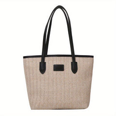 Straw Woven Tote Bag Summer Beach Shoulder Bag