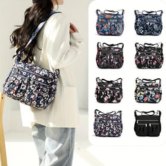 Large Capacity Nylon Shoulder Bag Zipper Stylish Crossbody Bag