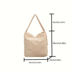 Large Capacity Corduroy Shoulder Bag Casual Hobo Bag For Travel School Shopping