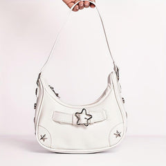 Star Pattern Zipper Underarm Bag Y2K Style Shoulder Bag
