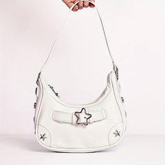 Star Pattern Zipper Underarm Bag Y2K Style Shoulder Bag