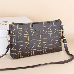 Classic Zipper Coin Purse Vintage Pattern Shoulder Bag
